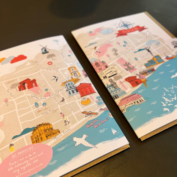 Worthing map greetings card