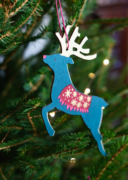 Wooden Reindeer decorations