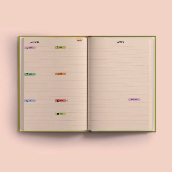 Les Fleurs - Bold Flower Design Diary 2026