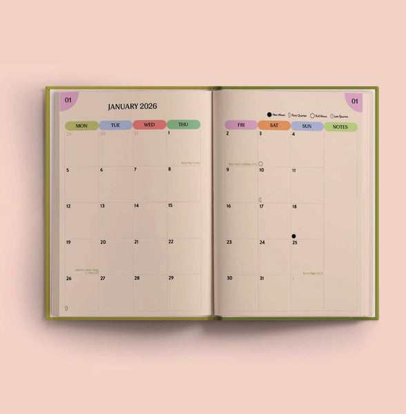 Les Fleurs - Bold Flower Design Diary 2026