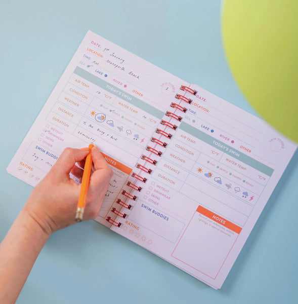 Pink and Red Swim Journal