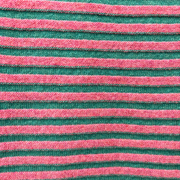 Lambswool Ripple Scarf - pink and teal