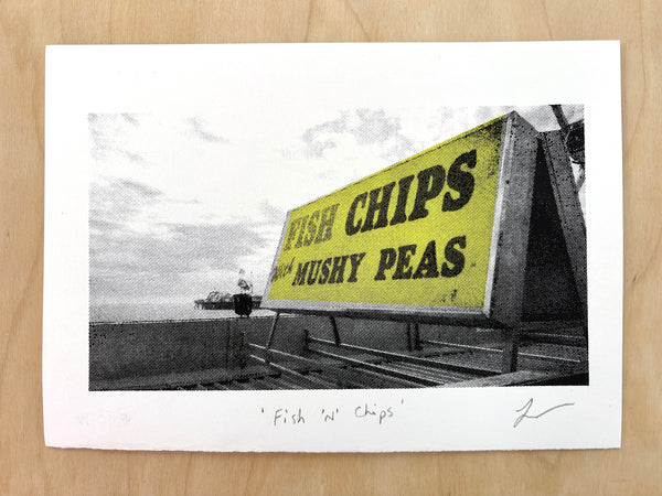 Fish, Chips and Mushy Peas print