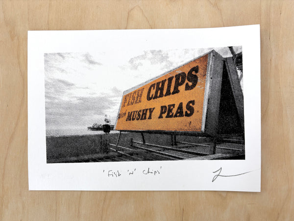 Fish, Chips and Mushy Peas print