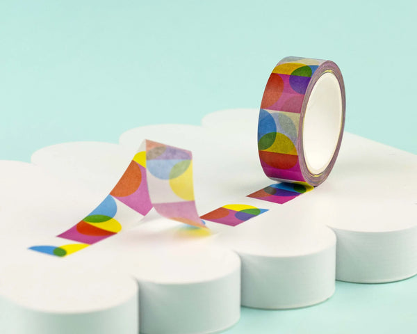 Multicoloured shapes washi tape