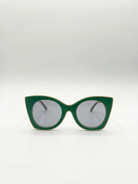 Oversized green cat-eye Sunglasses