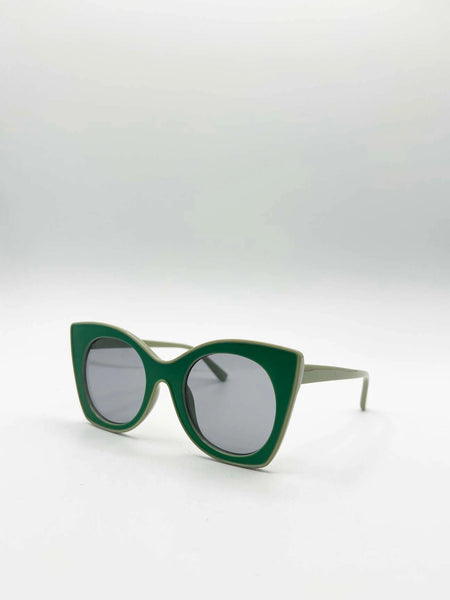 Oversized green cat-eye Sunglasses