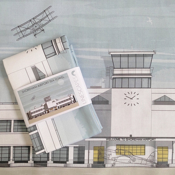 Shoreham Airport tea towel