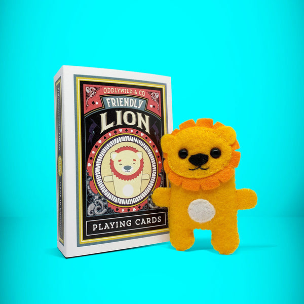 Felt lion in a box