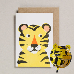 Tiger paper balloon card