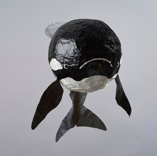 Whale paper balloon card