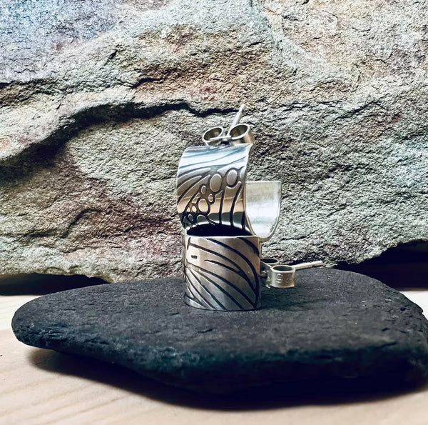Sea Foam Cuff Stud Earrings