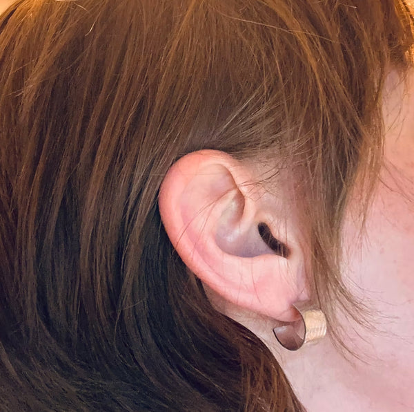 Sea Foam Cuff Stud Earrings