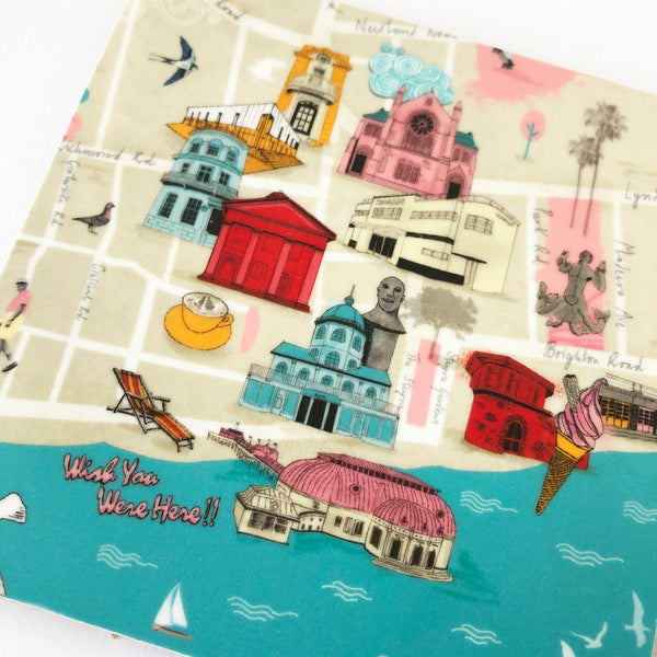Worthing map coaster
