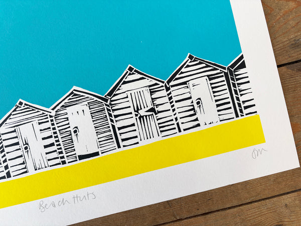 Beach Huts screen print