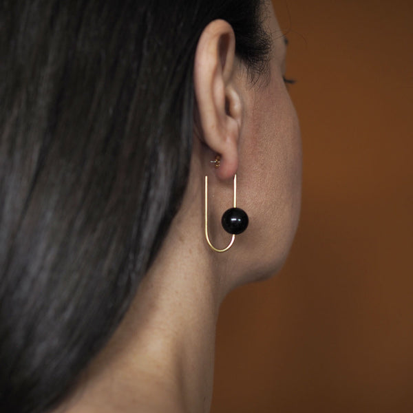 Bar & ball stud earrings
