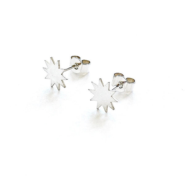 Silver sunshine stud earrings