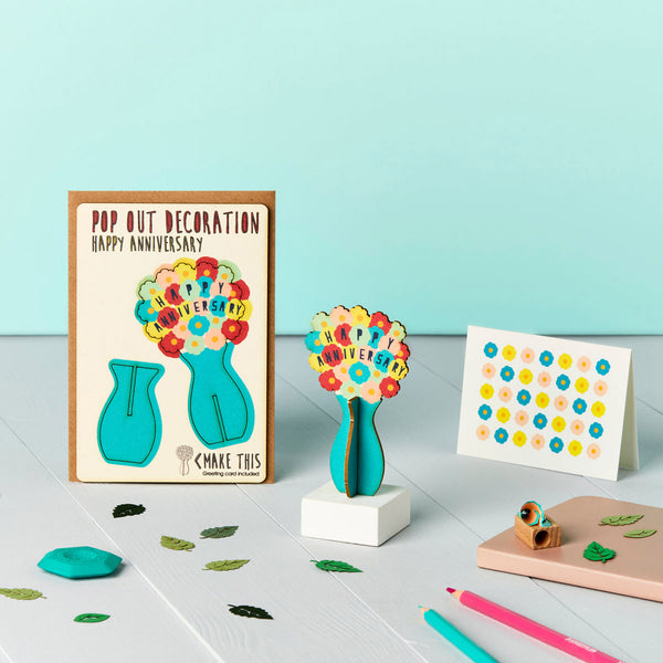 Anniversary flowers pop out card