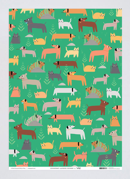 Cats and Dogs wrapping paper