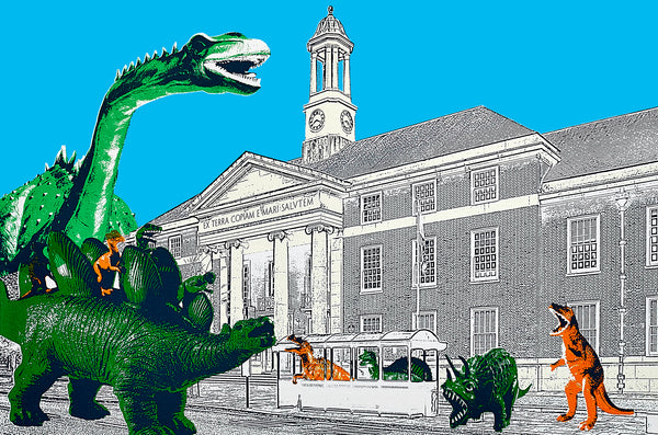 All Aboard the Dino Bus print