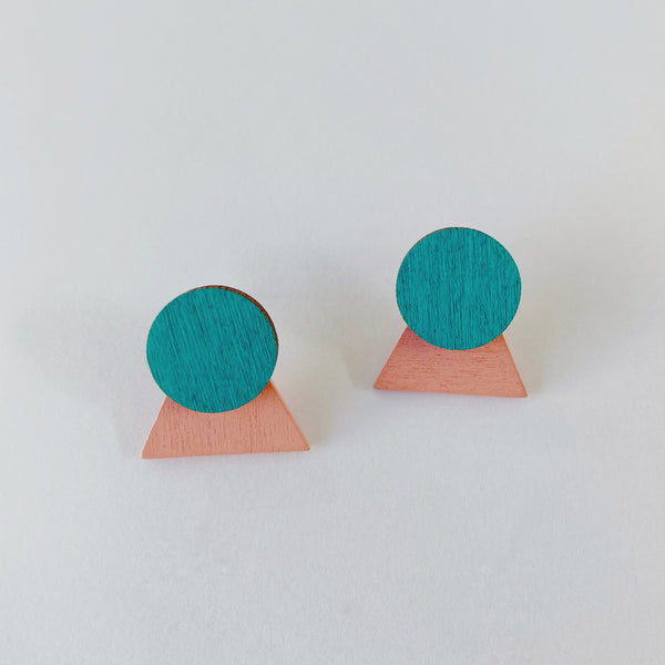 Squeak mint & pink studs