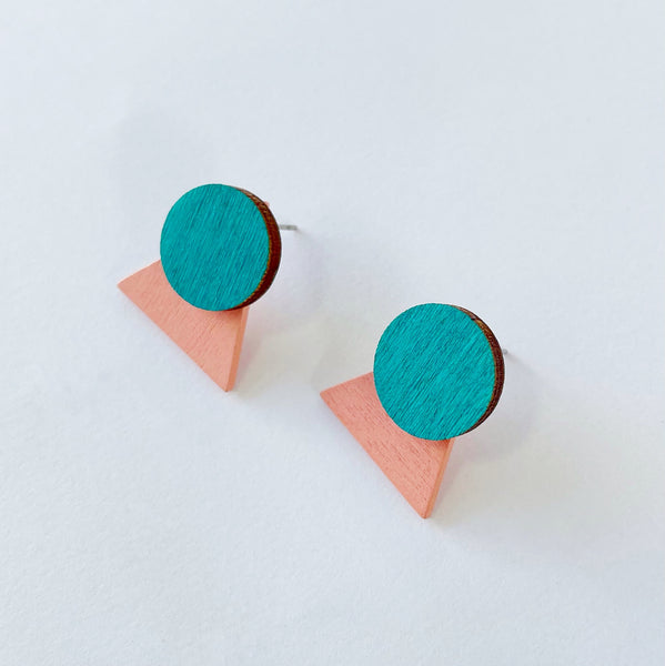 Squeak mint & pink studs
