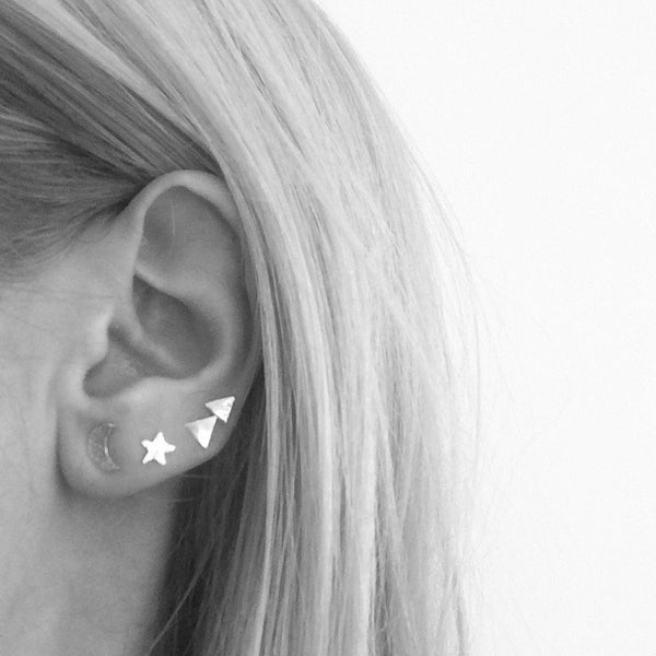 Star and moon stud earrings