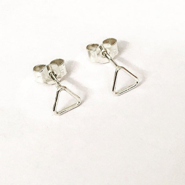 Tiny triangle stud earrings