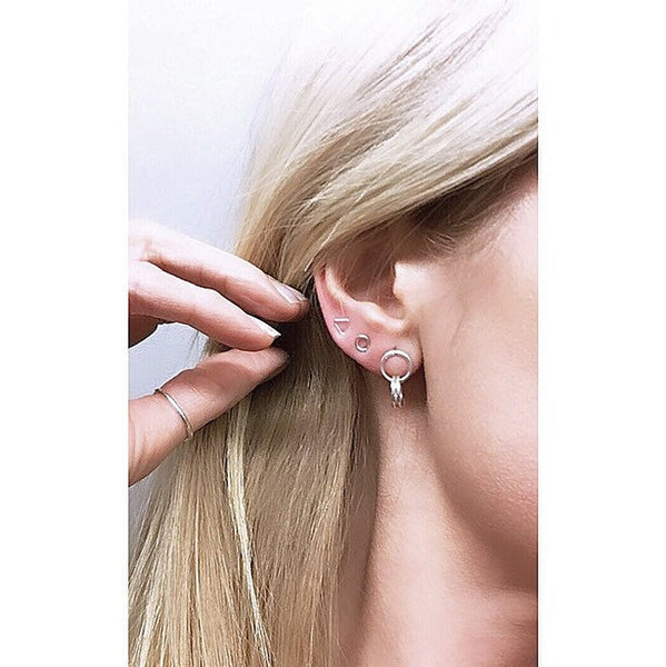 Tiny triangle stud earrings