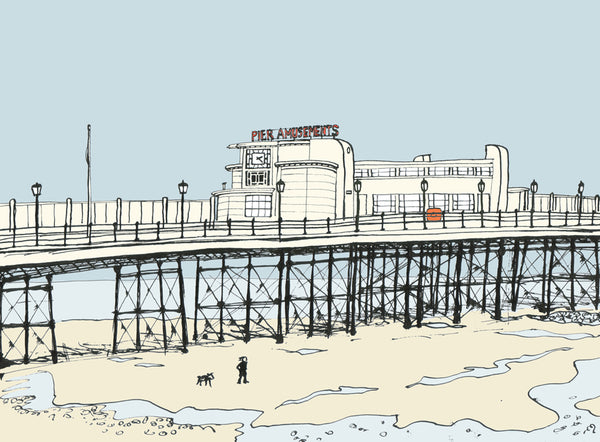 Walking under the pier greetings card - Inspired