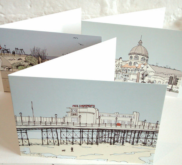 Walking under the pier greetings card - Inspired