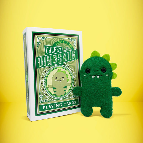 Felt dinosaur in a box