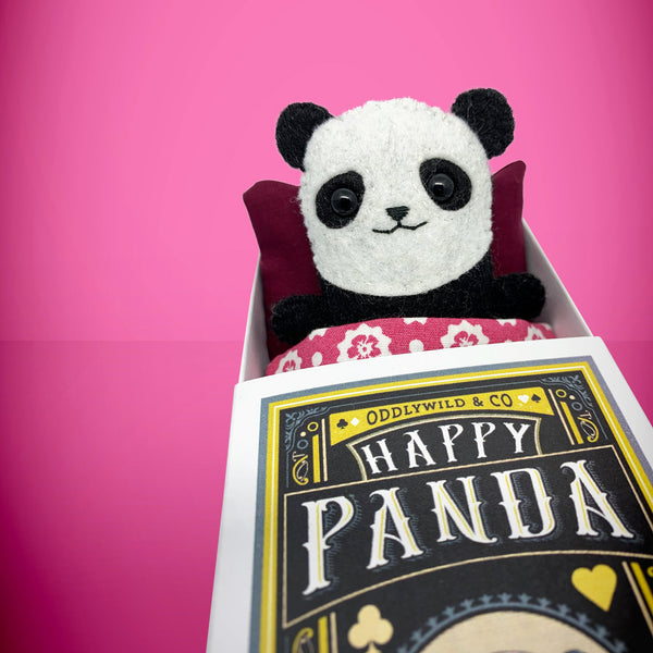 Felt panda in a box