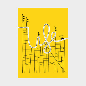 Life is a rollercoaster greetings card - Inspired 