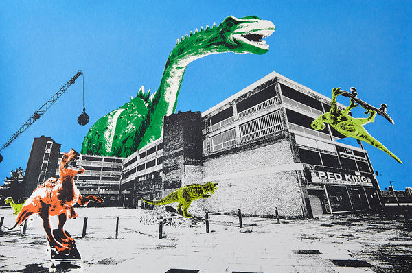 Teville Gate Dinos Greetings Card - Inspired