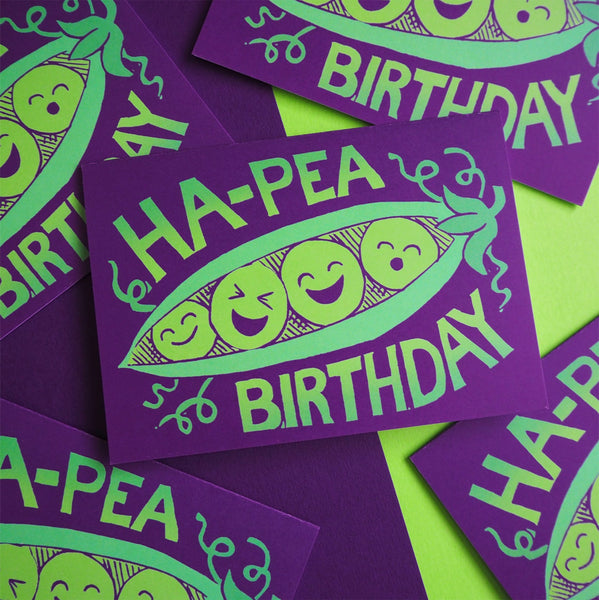 Ha-Pea Happy Birthday greetings card - Inspired