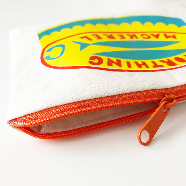 Mackerel screen printed pouch