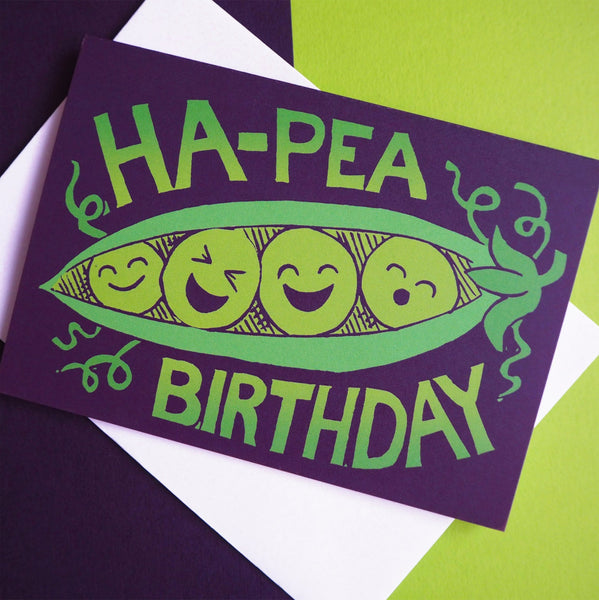 Ha-Pea Happy Birthday greetings card - Inspired