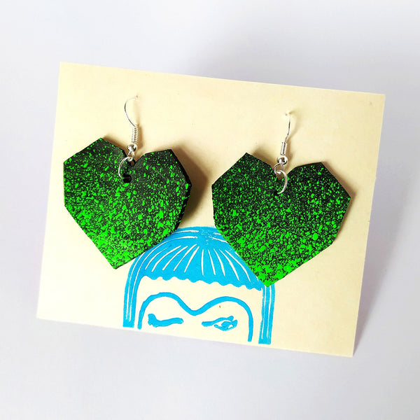Geometric heart dangle earring