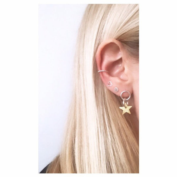 Silver beaded effect ear cuff