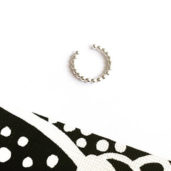 Silver beaded effect ear cuff