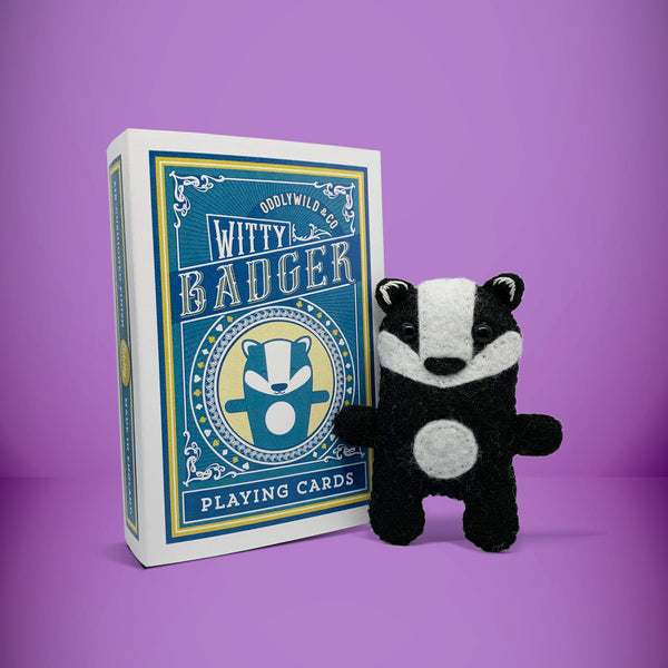 Felt badger in a box