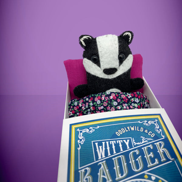 Felt badger in a box