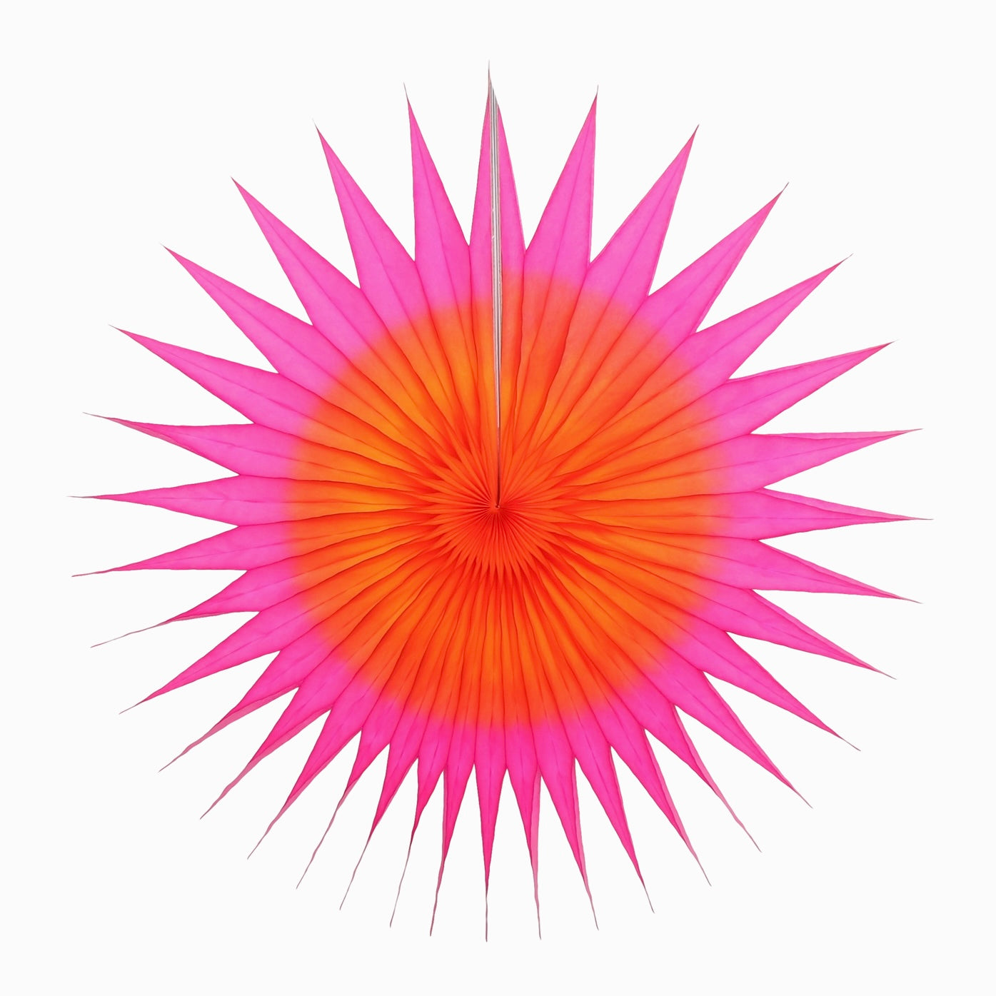 Two Tone Pointed Fan - fuchsia and tangerine