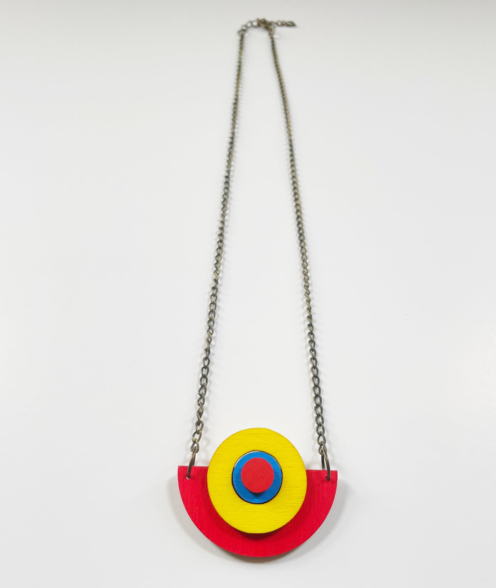 Luna red, blue & yellow necklace