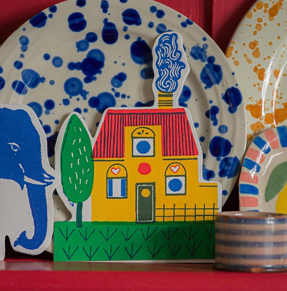 Yellow Home greetings card