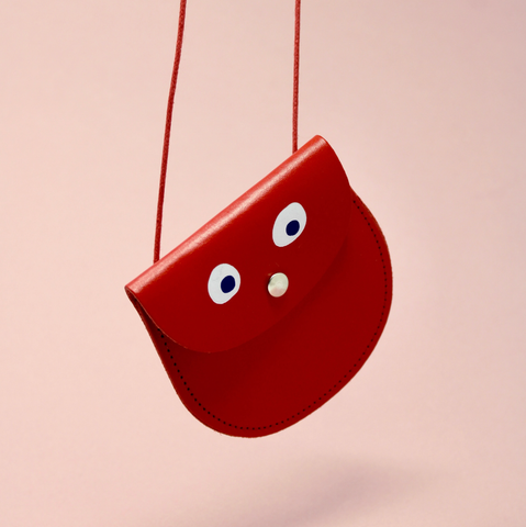 Googly Eyes String Purse - red