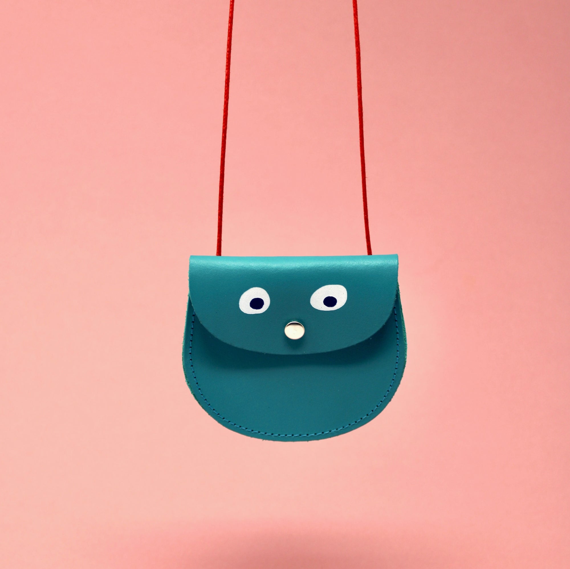 Googly Eyes String Purse - turquoise