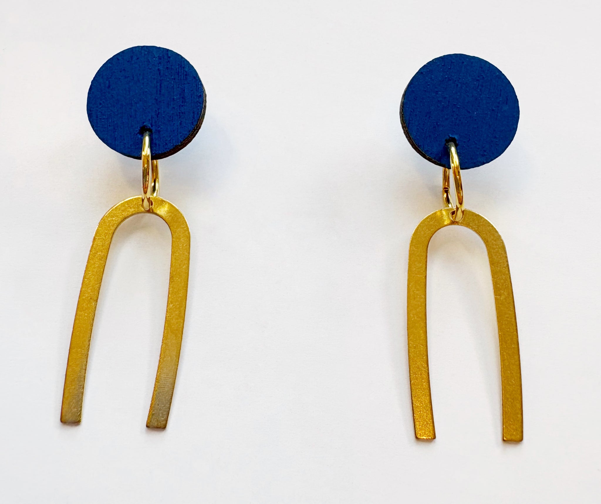 Mouse blue & brass dangle