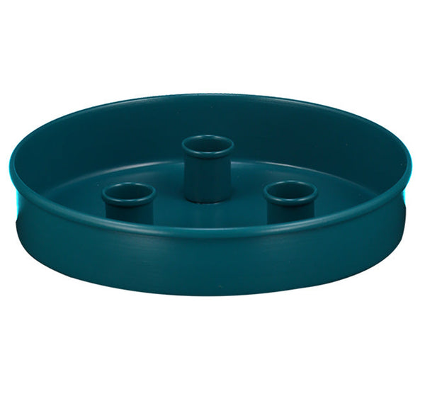 Metal Candle Platter - Petrol Blue